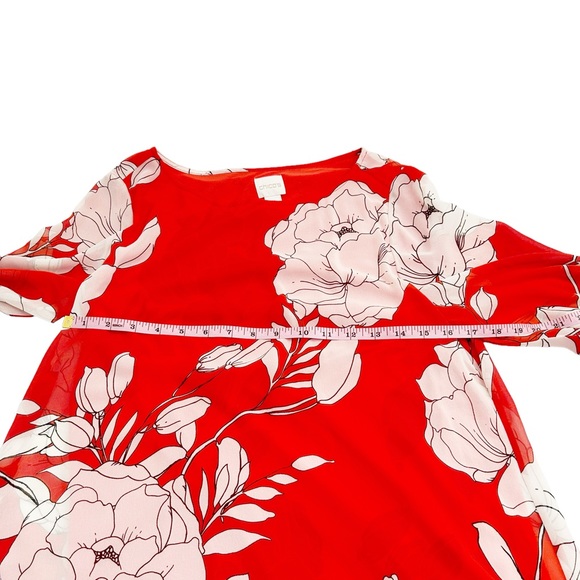 Chico’s Multicolor Floral Contemporary Asymmetrical Bold & Breezy Tunic, 0P=S/4P - Picture 13 of 16